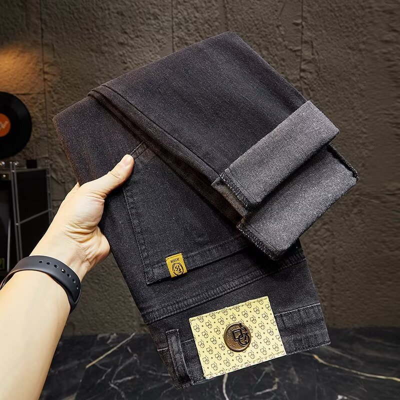 2026 Spring And Autumn New Designer Jeans Luxury Men's Classic Basic High Elasticity Slimming Pants Black Versatile Y2K Straight Leg Jeans Outdoo