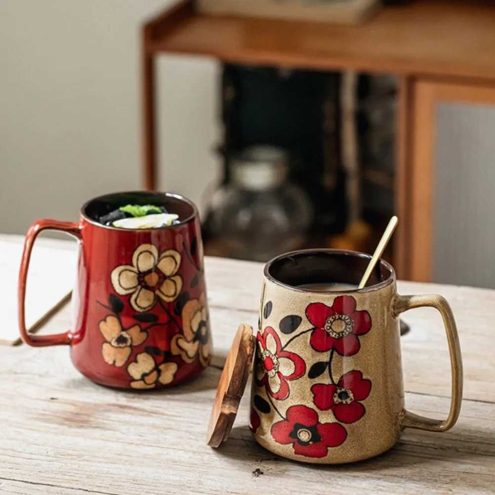 700ml Large Capacity Coffee Cup Office Water Drinkware Chinese Style Hand-painted Cups Ceramic Mug Fathers Day Gifts H260323