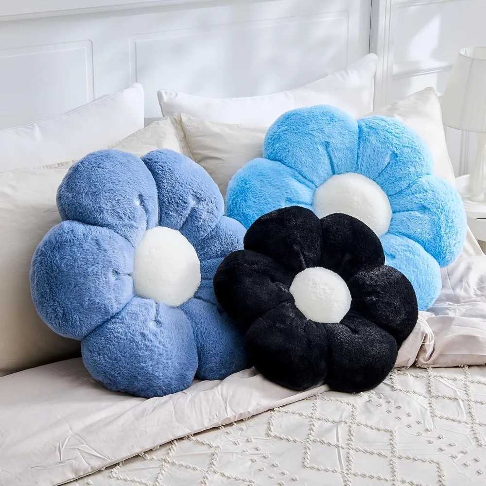 Black Flower Pillow Cute Flower Shaped Decorative Pillow 196 Daisy Pillow Aesthetic Home Decor Floral Throw Pillows H260323