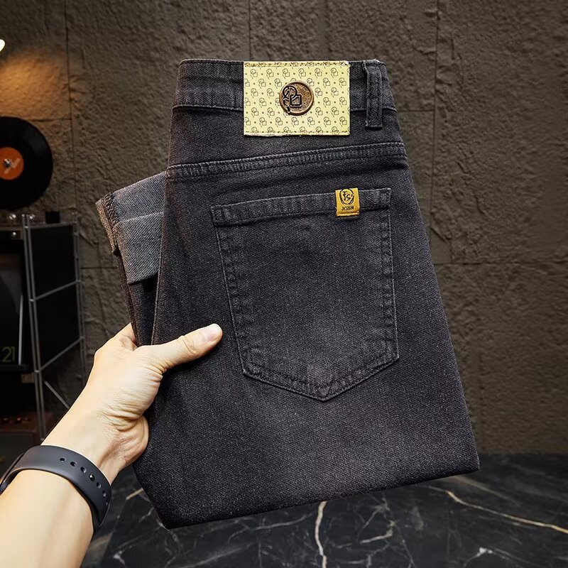 2026 Spring And Autumn New Designer Jeans Luxury Men's Classic Basic High Elasticity Slimming Pants Black Versatile Y2K Straight Leg Jeans Outdoo
