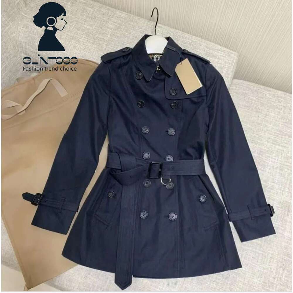Designer Windbreaker high-end short overcoat waterproof women Korean-style elegant jacket Short trench coat size s-2xl