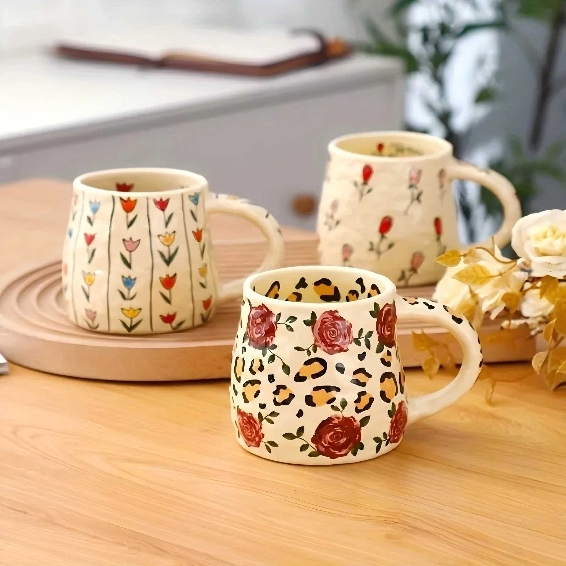 1PC 350ml Handmade Unique Design Ceramic Mug Coffee Mug for Tea Coffee Milk Juice in Kitchen Dining Room Living Room H260323