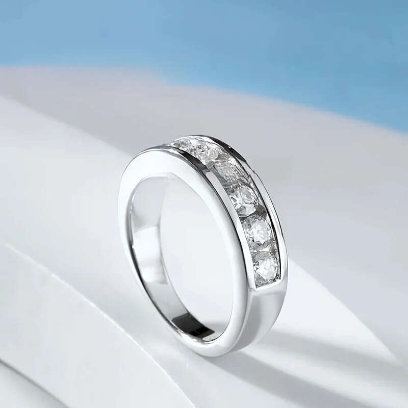 Moissanite Eternal Ring D Color VVS Lab Made Jewelry Set 925 Silver Mozambican Wedding Engagement Gift