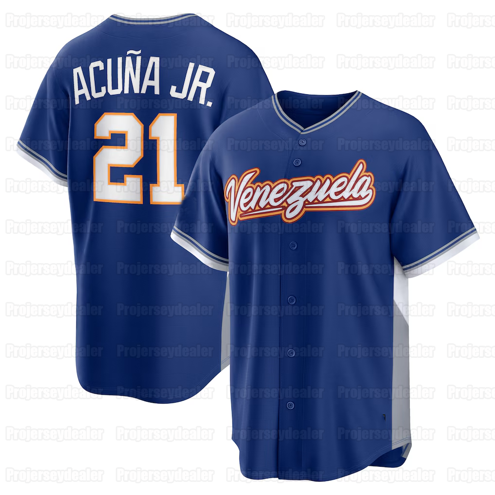 21 Ronald Acuna Jr Venezuela 2026 World Baseball Classic Jersey WBC Gleyber Luis Arraez Jackson Chourio Willson Contreras Andres Gimenez