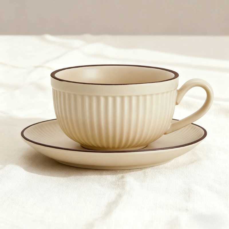 ins high value 250ml-300ml ceramic latte coffee cup latte cappuccino mocha cup European style small luxury cup D260323