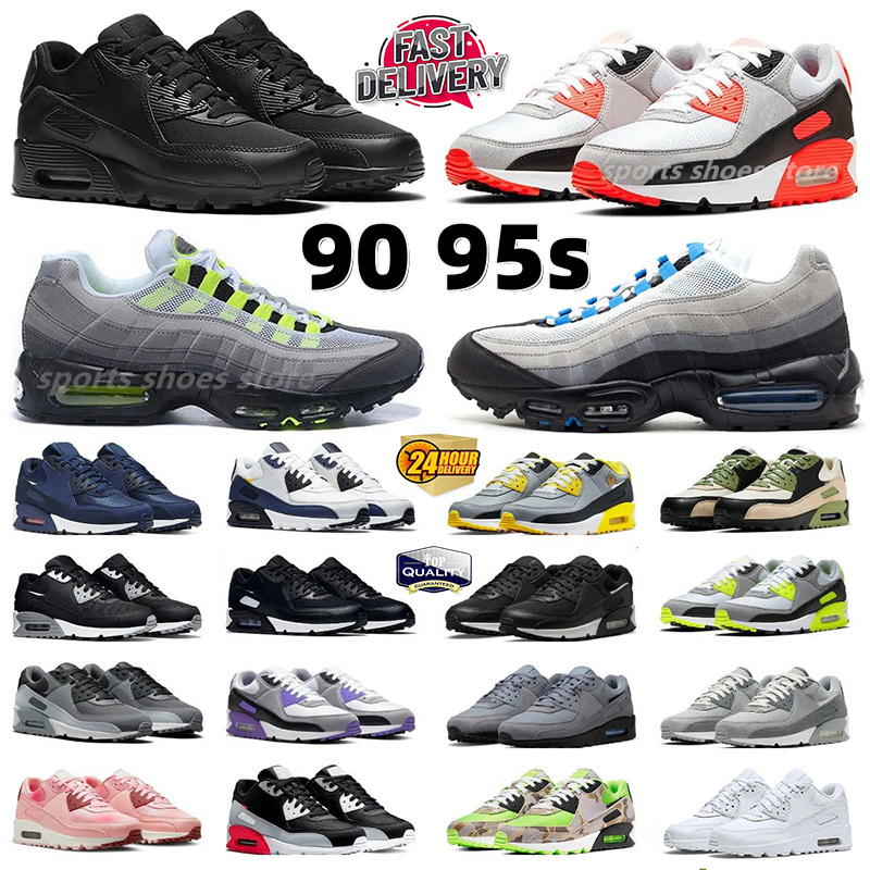 90s 95s Running Sports Shoes Neon Triple White Black Red Baroque Brown Wolf Grey Polka Dot Total Runner Hyper Grape Royal Women Trainer Sneakers Top Quality