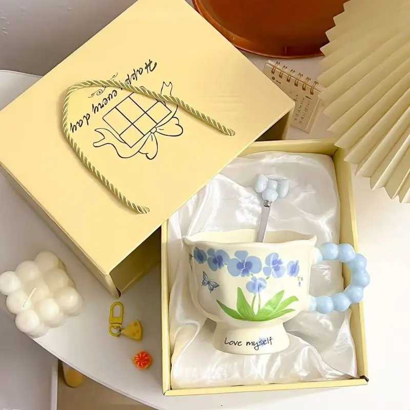 Equiste Ceramic Cup As Gift for Girls - Water Cup Pefect Travel Companion Cup Coffee Cup for Breakfast Milk H260323