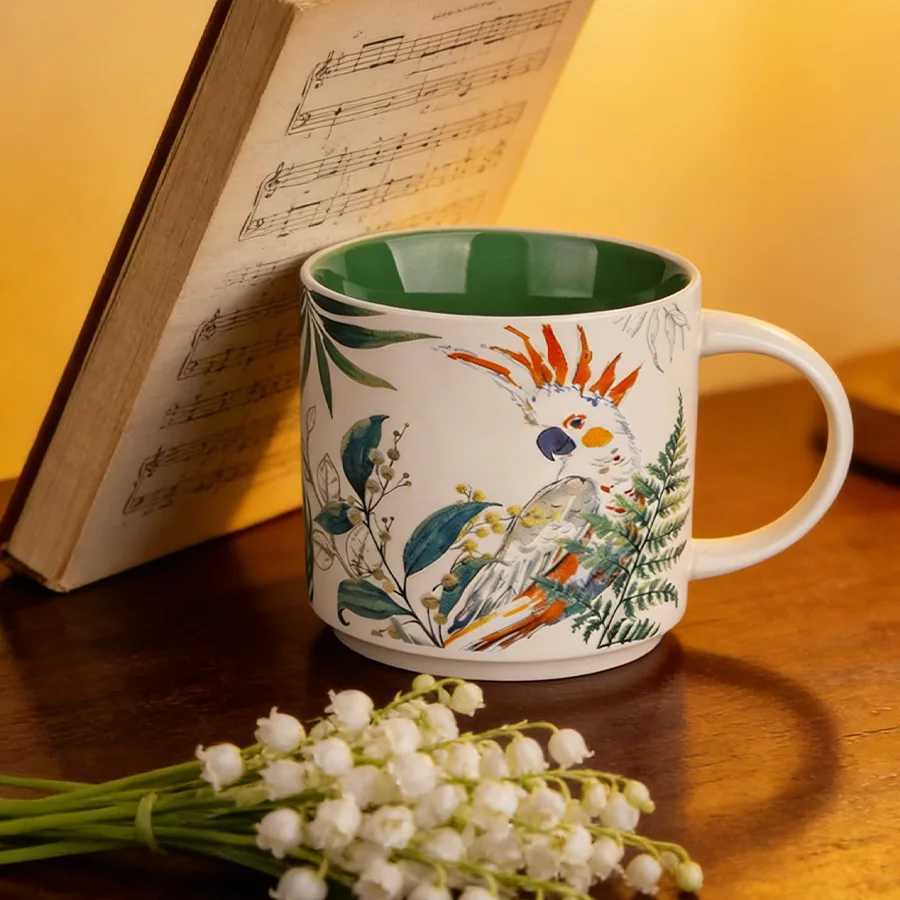 Ceramic cup Coffee cup Water cup Mug Tea cup Cup Dedicated Japanese style Ceramic Floral pattern Couple H260323