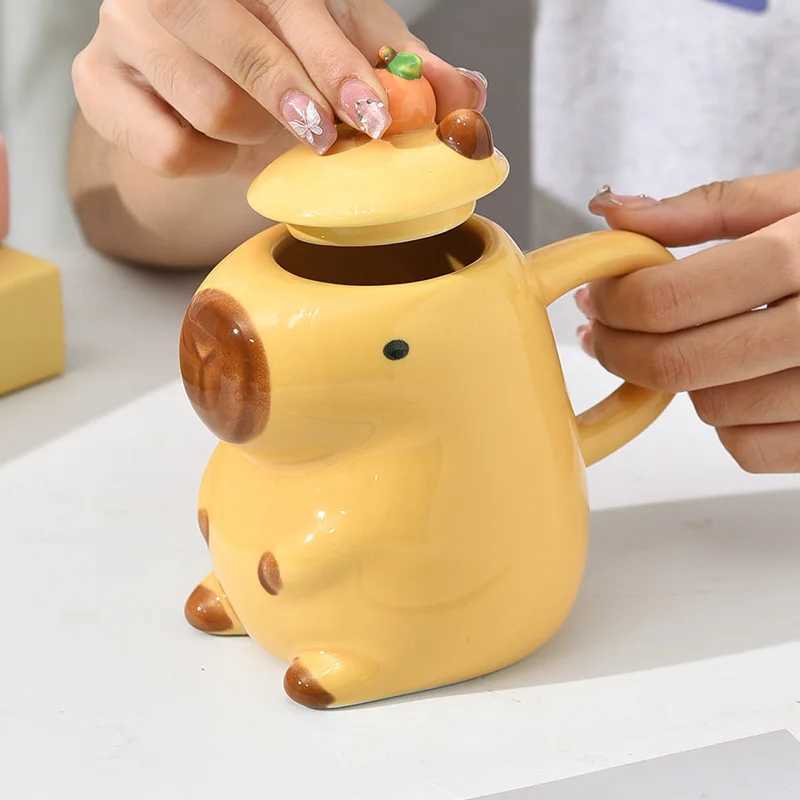 Capybara Ceramic Mug Cute Coffee Cup for Office Home Use Kawaii Large Capacity Water Cup Drinking Gift for Christmas Birthday D260323