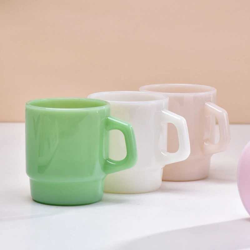 Korean Style Glass Coffee Travel Mug Milk Tea Water Cup Espresso Cups Personalized Milk Jade Mugs Mate Gifts Tableware D260323