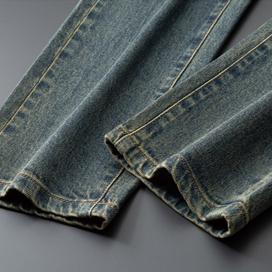 Designer Jeans New Fashion Retro Blue Heavy Craft Washed Embroidered Denim Men's Pants Luxury Men's Business Casual Straight Leg Slim Fit Ba
