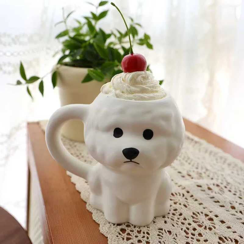 New 1PC Creative Cute Little Dog Cerc Mugs Office Water Drinking Cups Coffee Cups Birthday Gifts Couple Cups Home Daily Use D260323