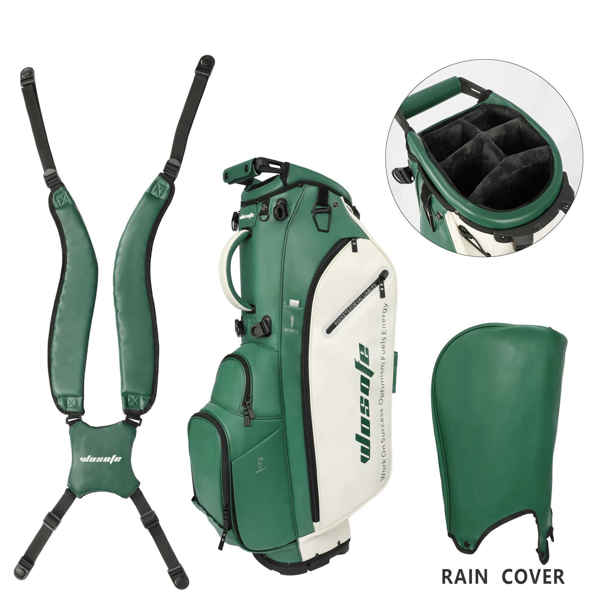 Lightweight Golf Stand Bag for Men Women PU Material 14/6 Way Dividers 6 Way Top Dual Strap with Stand Feature D260323