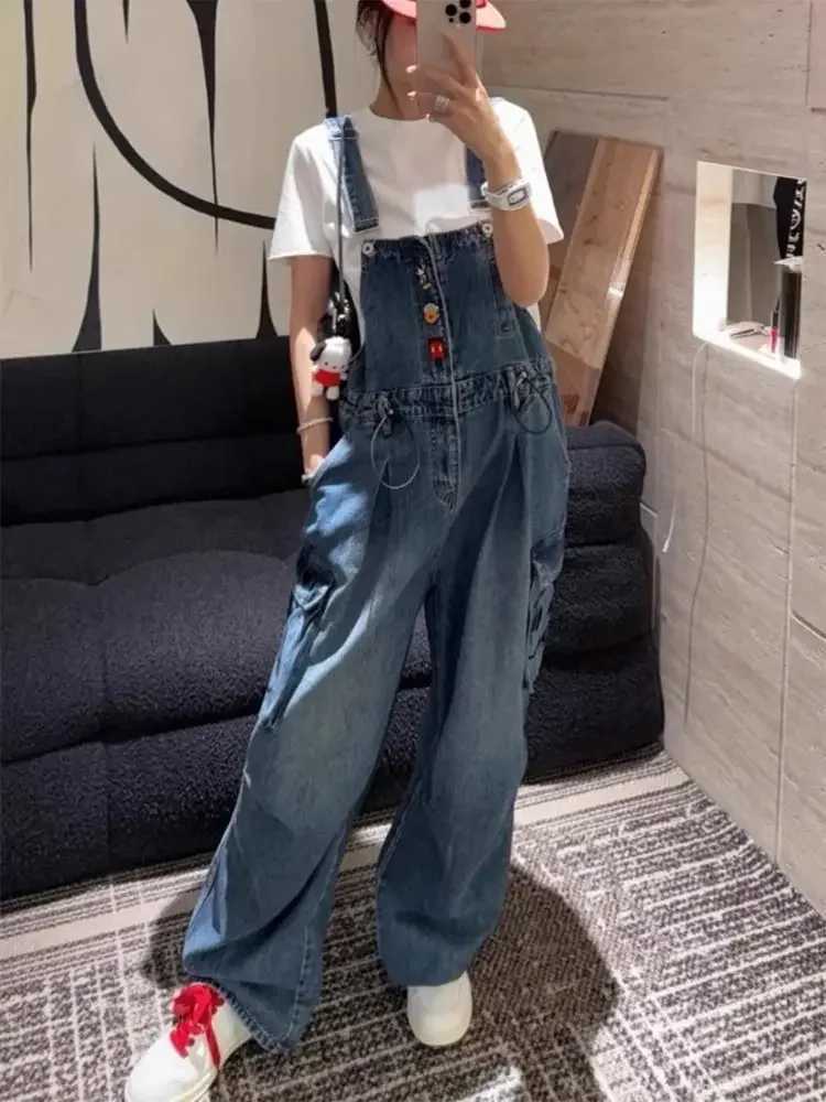 Spring and Summer New Womens Denim Jumpsuit Loose Commuting High Waisted Overalls M260323
