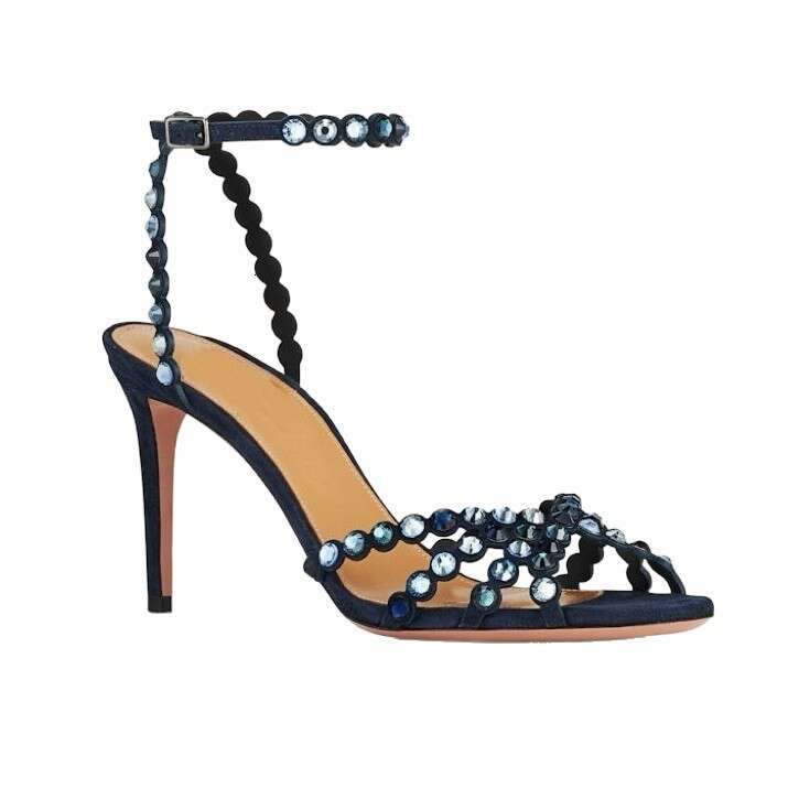 Cross-Border Manufacturer Order European And American Style Elegant Socialite Jelly Sandals Stiletto Colorful Diamond High Heels For Banquets