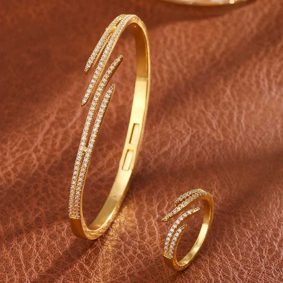 ZAKOL Classic Zircon Inlay Wing Shape Open Ring For Women Exquisite 18K Gold Plated Fashion Aesthetic Jewelry Gift H260323 - view 6