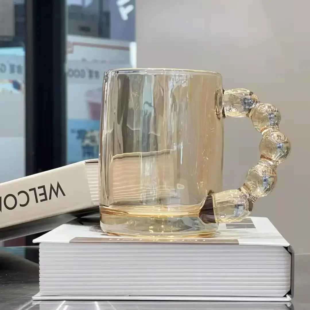 Europe Style Coffee Mugs Luxury handle Coffee Milk Afternoon Tea Cup Creative Bubble Glass Cups For Friend Gift H260323