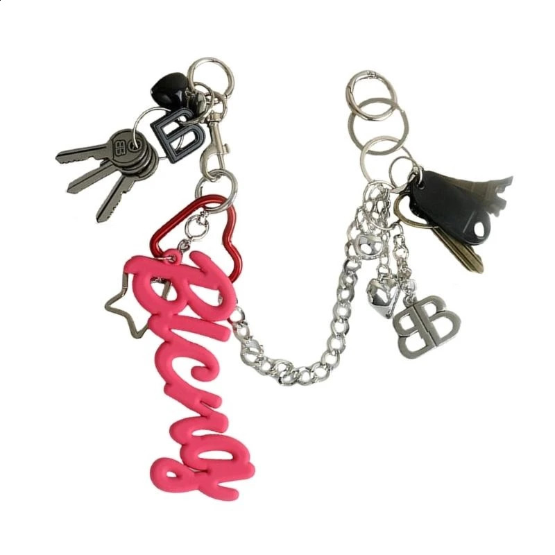 Soft Silicone Key Chain Portable Silicon Keyring Pendant with Artistic Graffiti for Trendsetters P9YF 260323