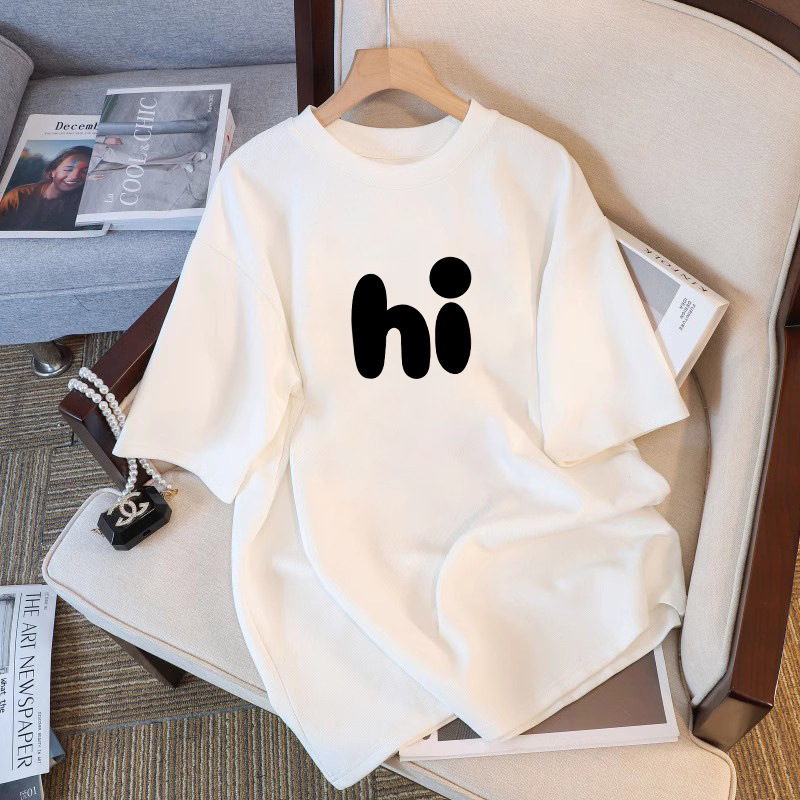 Dopamine Outfit Casual Short Sleeve T-shirt For Women Summer Polo Designer Designer Hoodie T-shirt New Hot Loose Plus Size Versatile Tee Top Half Sleeve