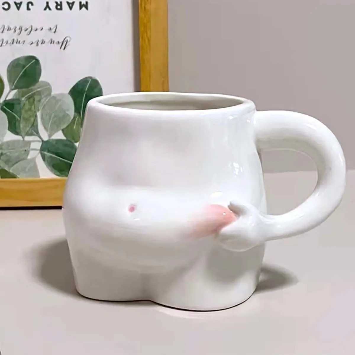 European 320ml Ceramic Cup Cute Belly Cup Coffee Cup Set Creative Art Milk Cup Modern Living Room Home Decoration Accessories D260323