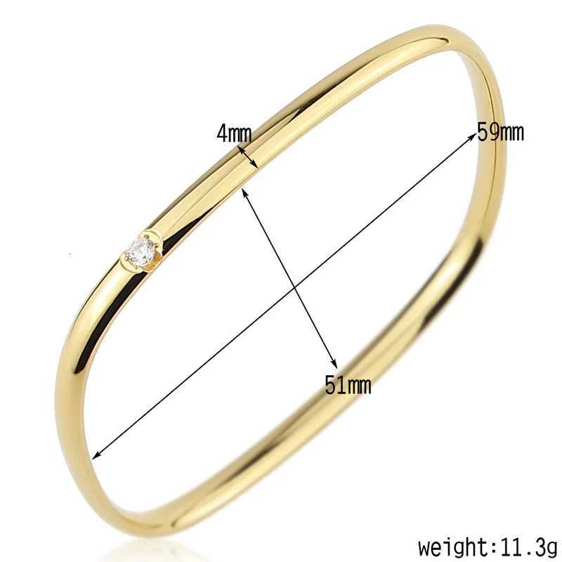 Closed Bangle Wear with a circumference less than 17cm Crystal Titanium Steel Bangle For Women Wedding Jewelry H260323 - view 7
