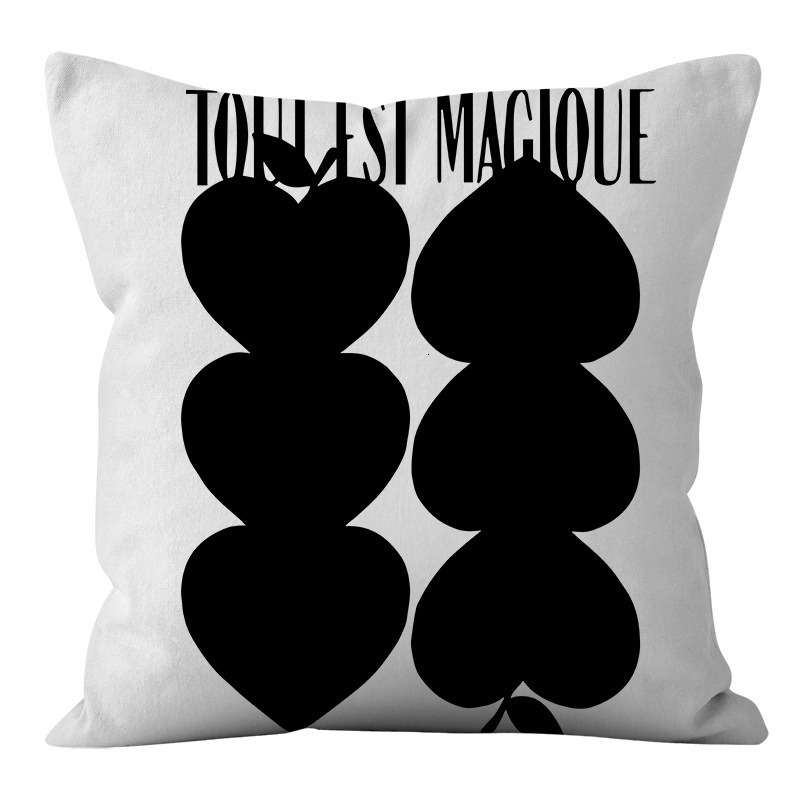 And Black White Geometric Abstract Pillowcase For Living Room Sofa Bedroom Cushion Bay & Window Seat Dormitory Pillow Decoration