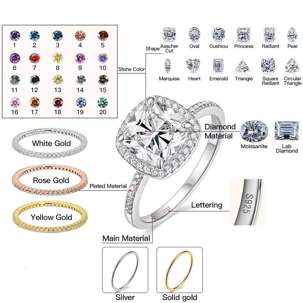 Custom Vvs CVD Lab Grown Diamond Engagement Ring IGI Certified Lab Created Diamond 925 Silver Solitaire Ring Women Fine Jewelry
