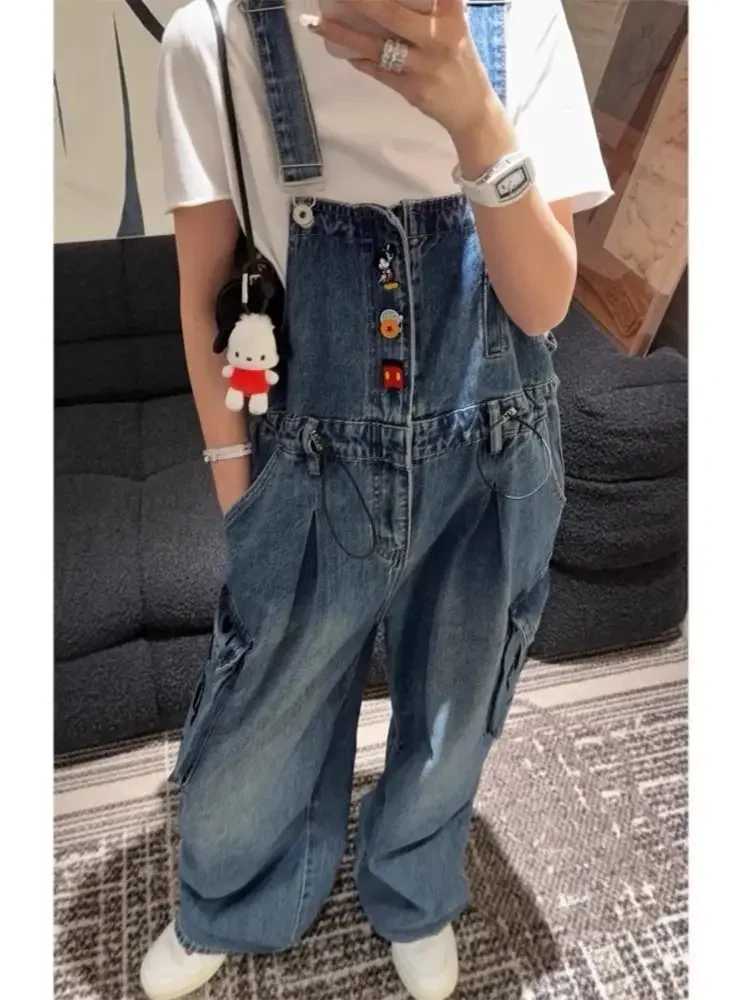 Spring and Summer New Womens Denim Jumpsuit Loose Commuting High Waisted Overalls M260323