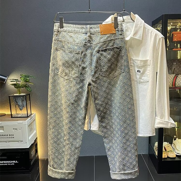 2026 Retro Designer Jeans Fashion Luxury Men's Style Vintage American Motorcycle Style Straight Tube Embroidered Jeans Essential Micro Pull Loose