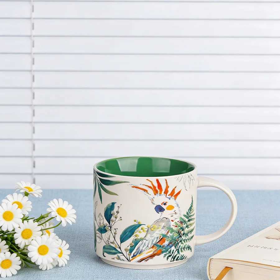 Ceramic cup Coffee cup Water cup Mug Tea cup Cup Dedicated Japanese style Ceramic Floral pattern Couple H260323