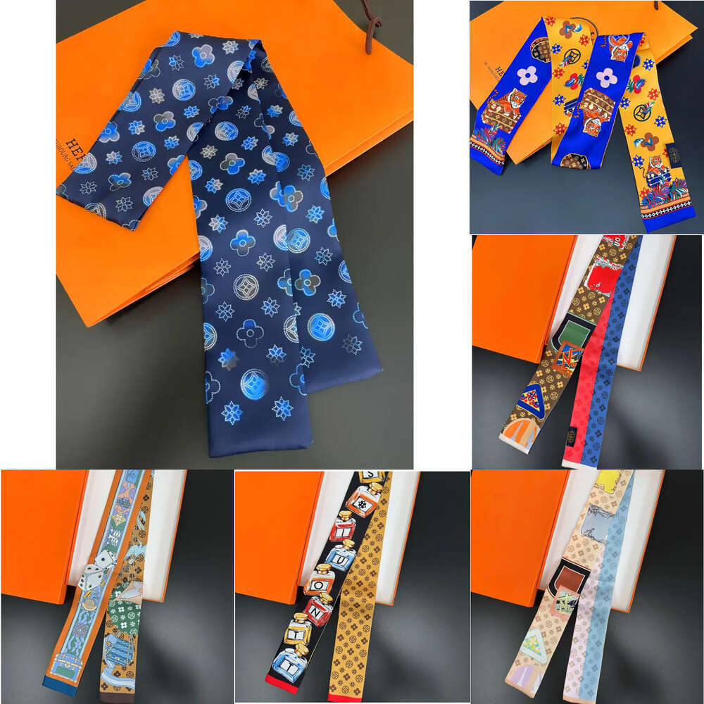 Personality Design Womens Headband Fashion Bag Scarfs Designer Scarf For Women Hair Thin Scarves Neck Tie 120*8cm 40style 1 2 vv