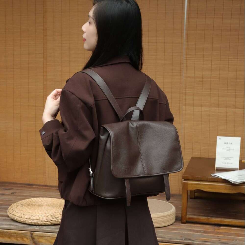 Genuine Leather Backpack Women Vintage Luxury Large Capacity Satchel Bag Casual Travel Shoulder Bag Fashion Hot Sale SENYY