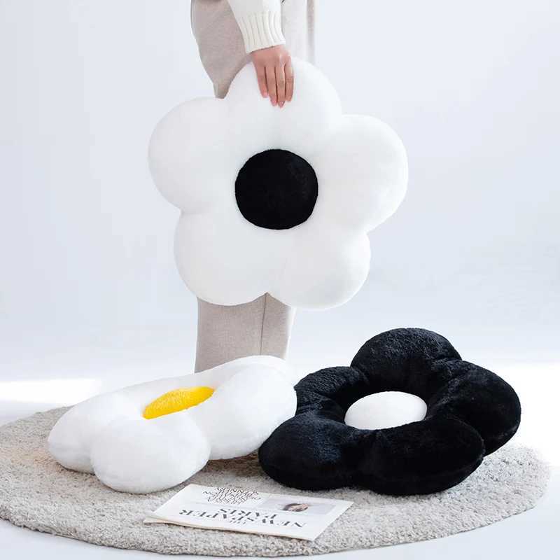 1pc Flower Shape Throw Pillow Cute Floor Mat Seat Decorative Soft Plush 3D Floral Cushion for Sofa Bed Chair Home Decor H260323