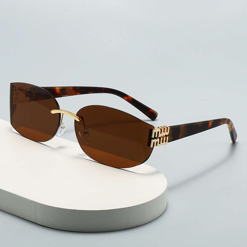 Sunglasses M Letter Frameless Cut Edge High End Design with UV Protection for Daily Outdoor Wear Gift High Quality Texture