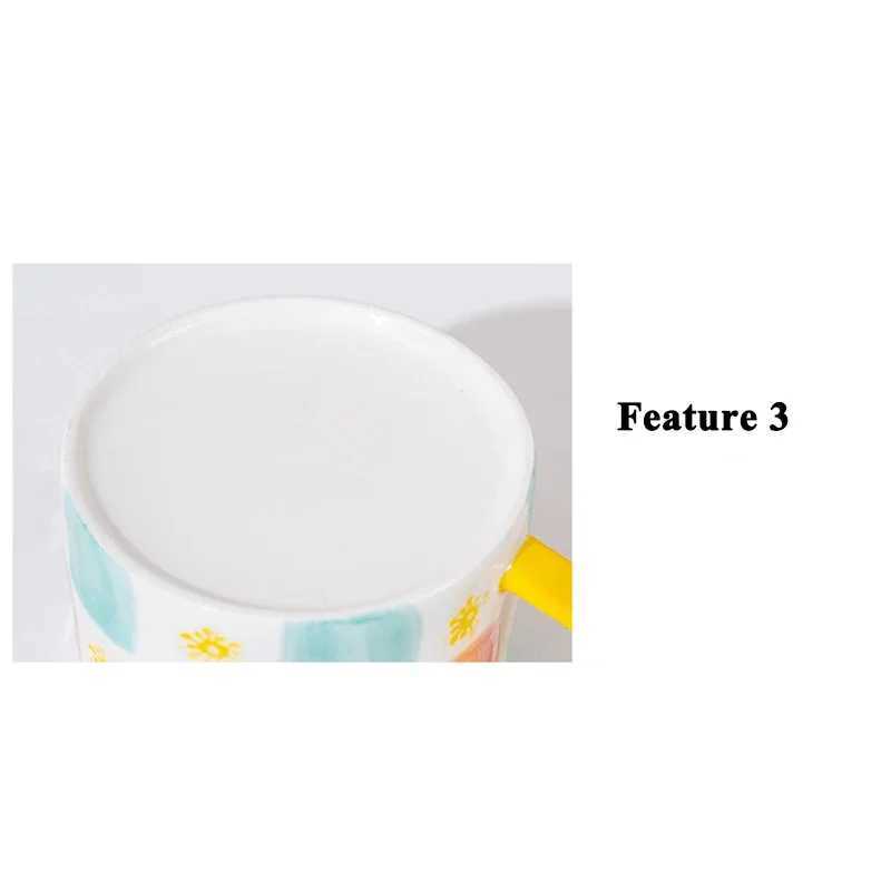 300ML Ceramic Mug with Spoon Cute Ins Style Hand-Painted Love Heart Coffee Breakfast Milk Tea Mug Festival Cups Wedding Gift H260323