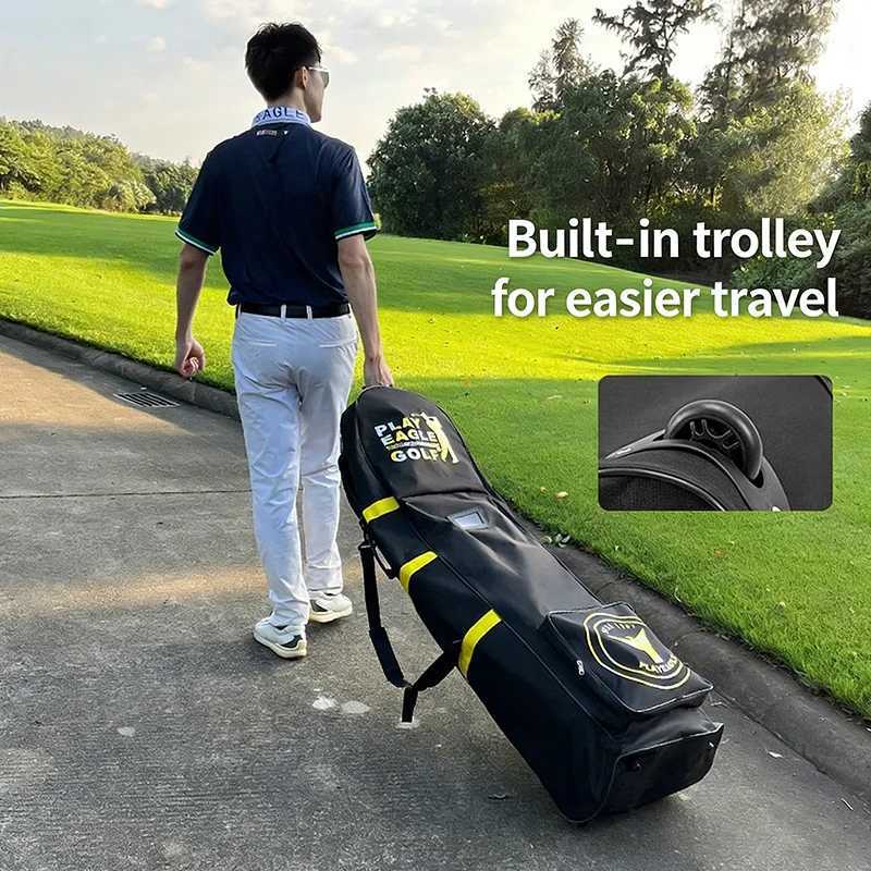 Golf Aviation Bag Golf Bag with Silent Wheels HKB02 Large Capacity Storage Foldable Airplane Travelling Golf Bag D260323