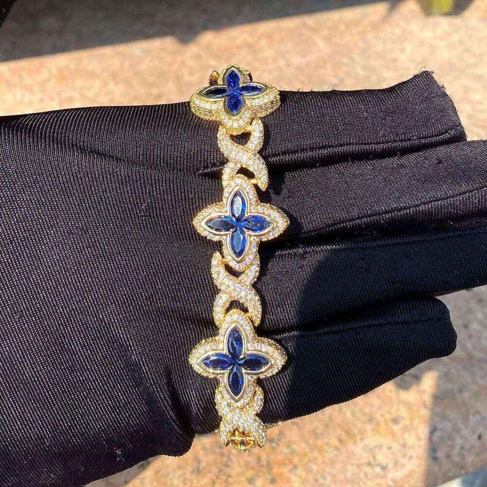 BOYI 2026 Clover Copper Moissanite Vvs Personalized Fashionable Hip Hop Bracelet For Men And Women Jewelry