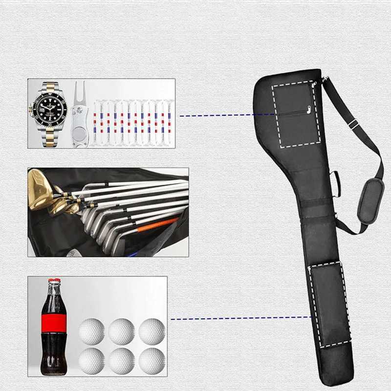 Golf Sunday Bag Golf Club Bag Mini Golf Bag Training Practice Golf Bag Travel Case Foldable D2603231