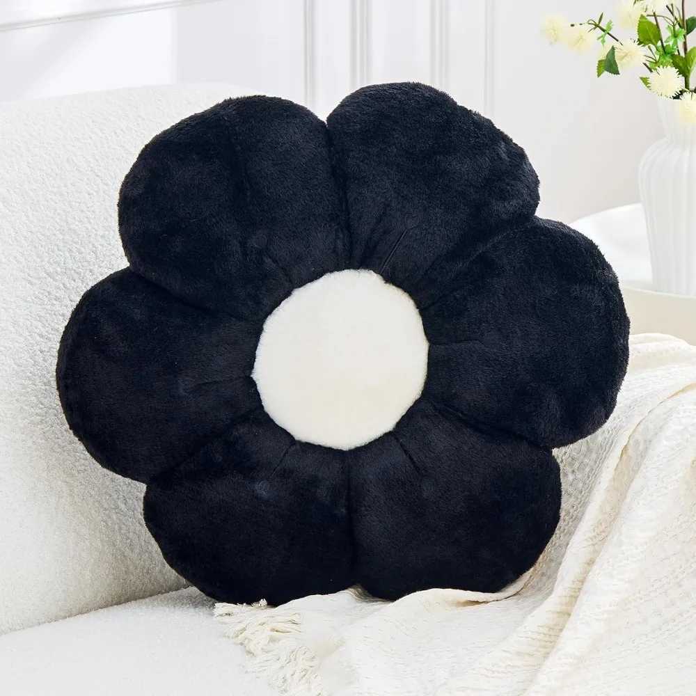 Black Flower Pillow Cute Flower Shaped Decorative Pillow 196 Daisy Pillow Aesthetic Home Decor Floral Throw Pillows H260323