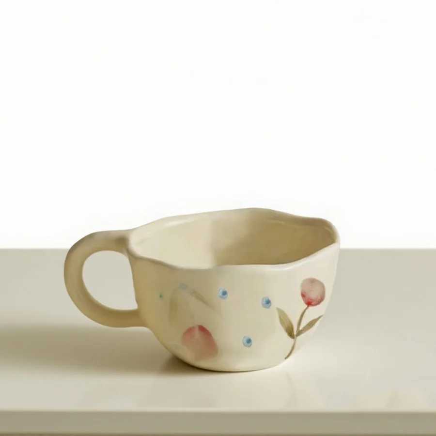 Ceramic cup Coffee cup Water cup Mug Tea cup Cup Cartoon Kids Minimalist Nordic style For brewing tea With handle Engraving avai H260323