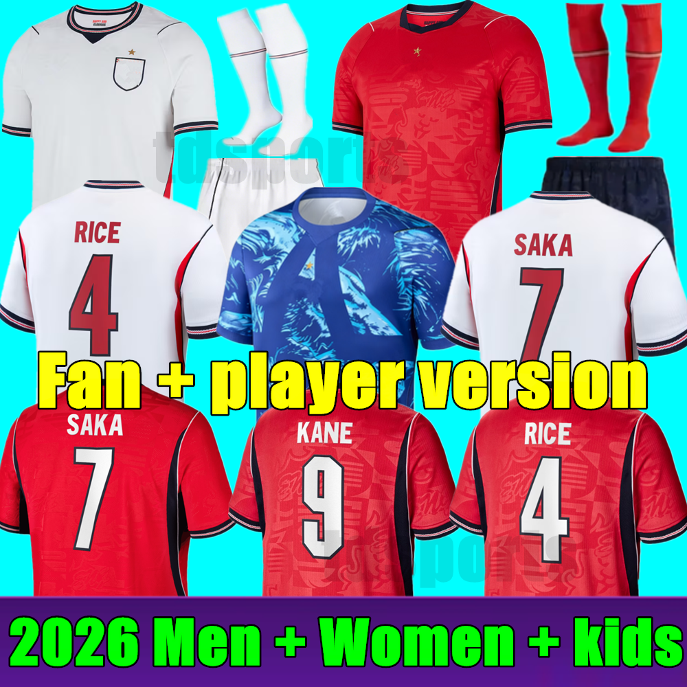 2026 World Cup England Football Shirt 26 27 BELLINGHAM Football kits Soccer Jersey RASHFORD KANE SAKA RICE FODEN MAINOO EZE BOWEN National Team Kid Women Men Kids Kit