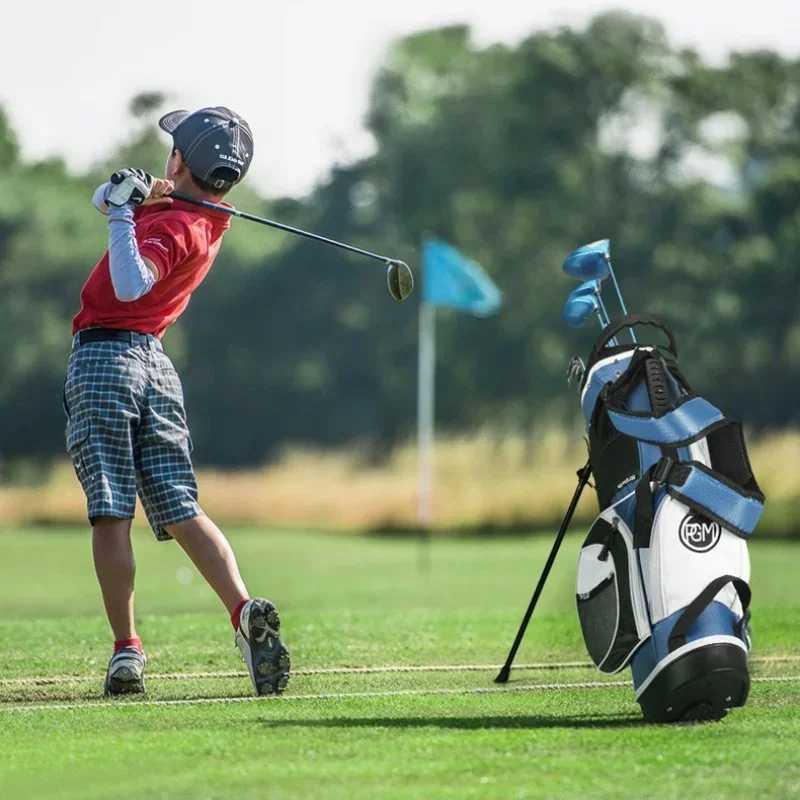 PGM Childrens Portable Golf Clubs Bag multifunction Bracket Stand Support Lightweight Golf Bagpack Children Golf Bag QB028 D260323