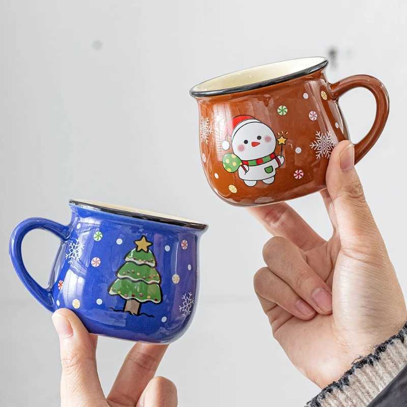 150ML Ceramic Christmas Mugs Cartoon Santa Style Cute Elk Snowman Mousse Cup for Office Home Breakfast Milk Mug Kids Xmas Gifts D260323