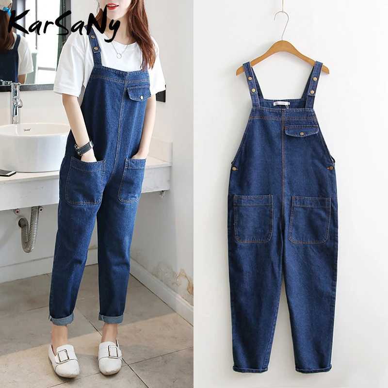 KarSaNy Denim Overalls Jeans Women Jumpsuit Mom Denim Jeans Woman Casual Blue Jean Overalls For Women Elegant Autumn M260323