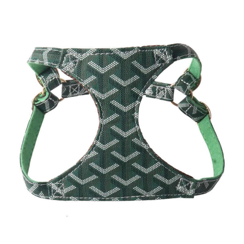 Dog Cat Harness Aminger Leash Vest Style Small Harness Breathable Mesh Dog Teeth PU Suede Set Pet Supplies Dog Cat Collar