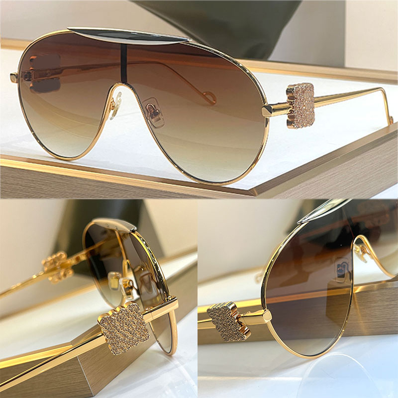 Designer Women Pilot Frame Sunglasses Large Frame Gradient Color Lenses UV400 Protection Top Quality Vacation Driving Mens Glasses LW50405