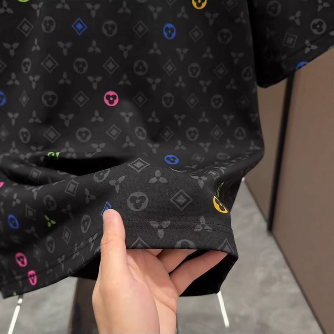 2026 Spring/summer New Full Print Retro Flower Heavyweight Men's T-shirt Fashion Multi Functional Round Neck Top Cool Basic Shirt