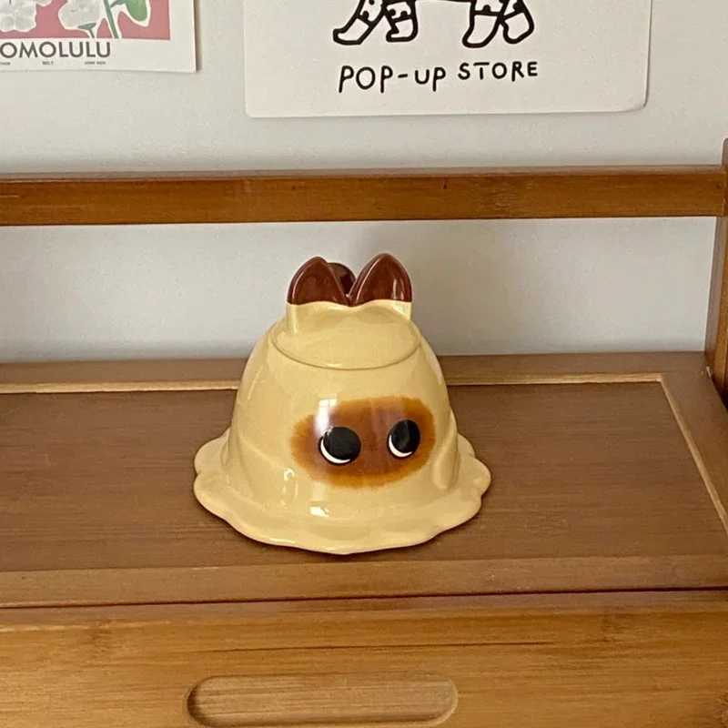 Kawaii Siamese Cat Mashed Potato Coffee Cup Cute Ceramic Mug Milk Cups High Appearance Level Kitchen Accessories Drinkware Mugs H260323