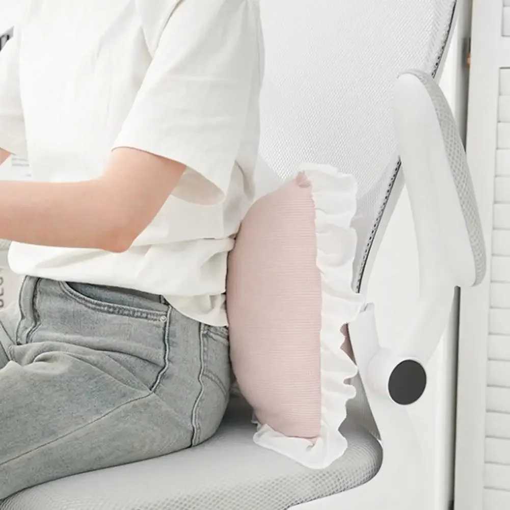 Sofa Pillow Pink Bow Lace Decoration Plush PP Cotton Filled Pillow Bed Sofa Support Pillow Car Seat Matching Pillow H260323