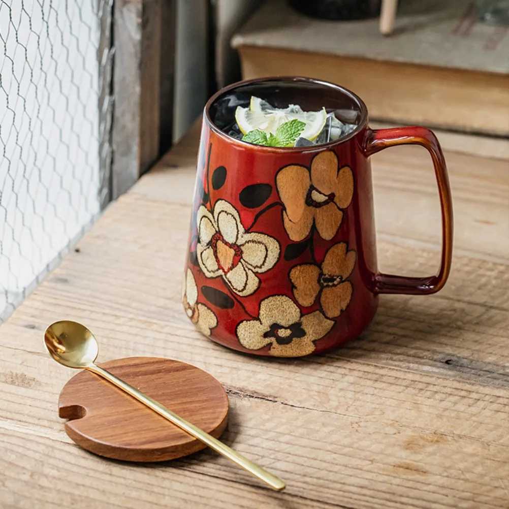 700ml Large Capacity Coffee Cup Office Water Drinkware Chinese Style Hand-painted Cups Ceramic Mug Fathers Day Gifts H260323